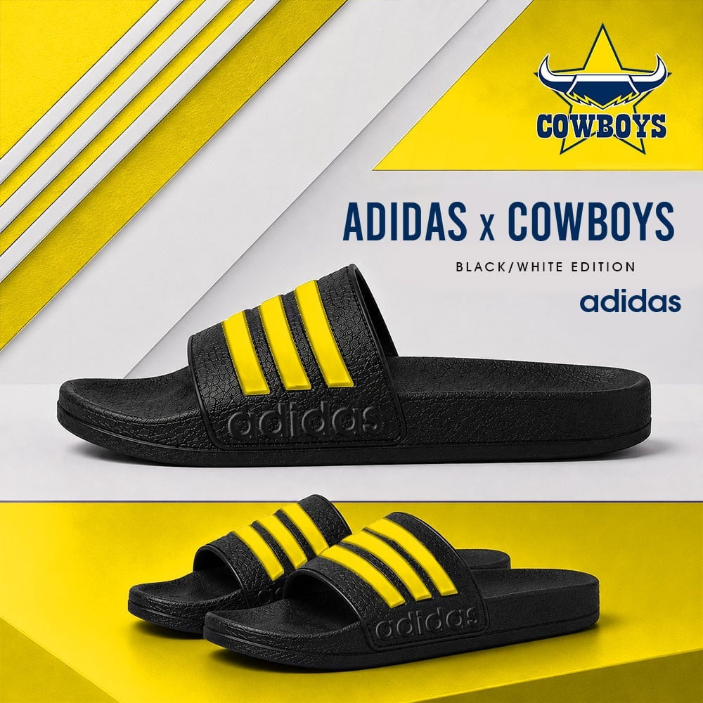 Premium NRL x NQC Adidas Slide Slippers Custom Gifts For Fan - Limited Edition NDT NHM 030626