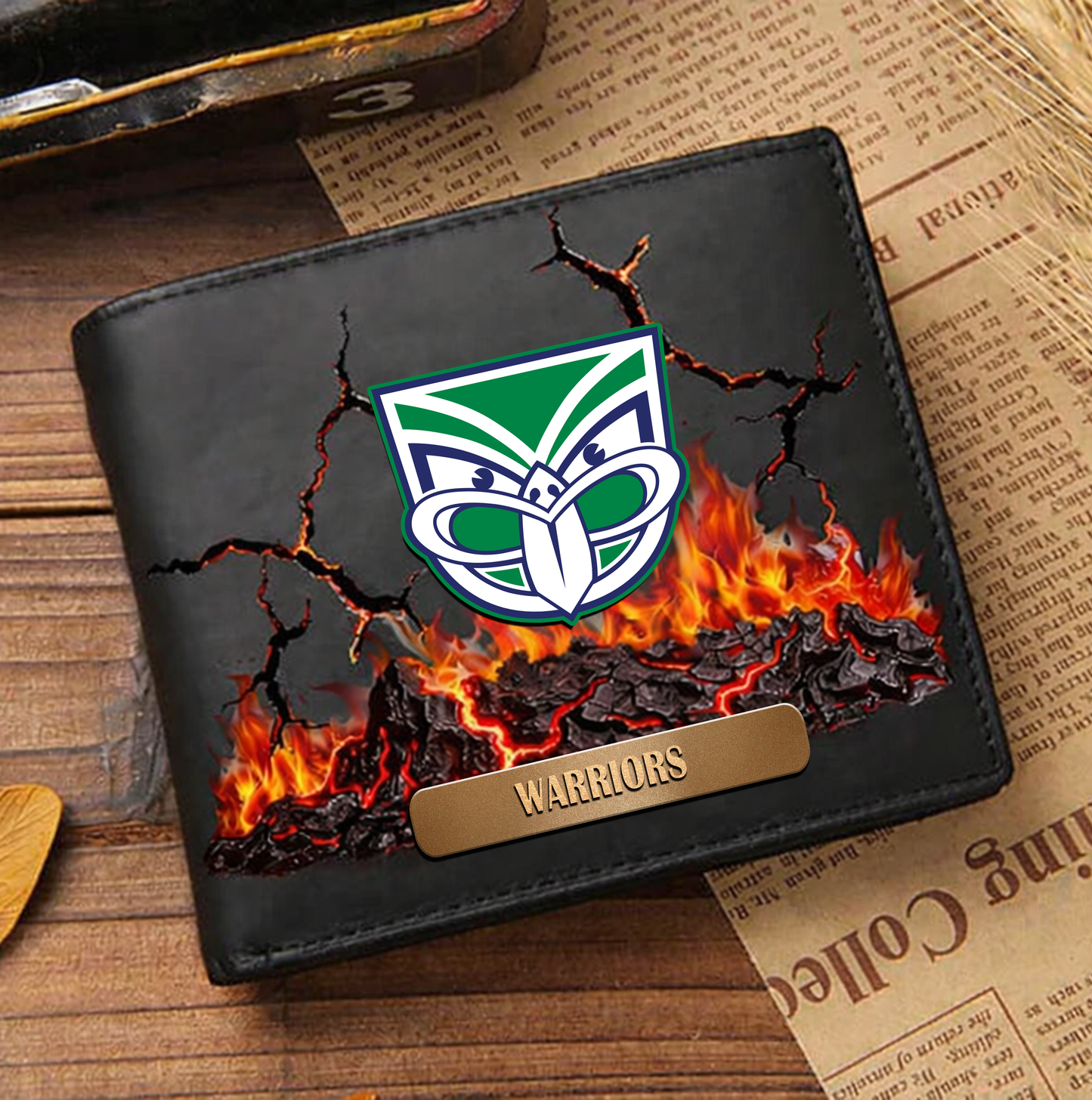 Premium NRL x WAR 3D Ember Embossed Lucky Wallet NDT VHM