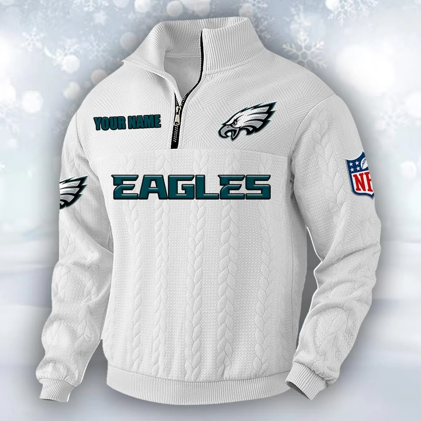 Premium PHI x NFL Cable Knit Quarter-Zip DATND TANTD