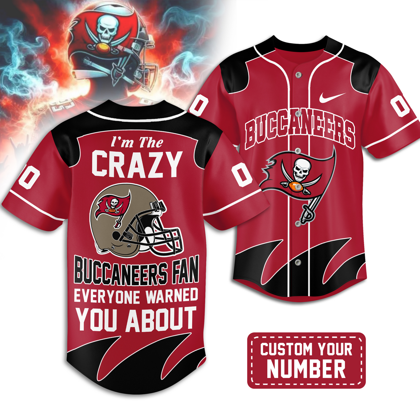 Premium TB x NFL Crazy Football Fan Personalized Jersey DATND TANTD