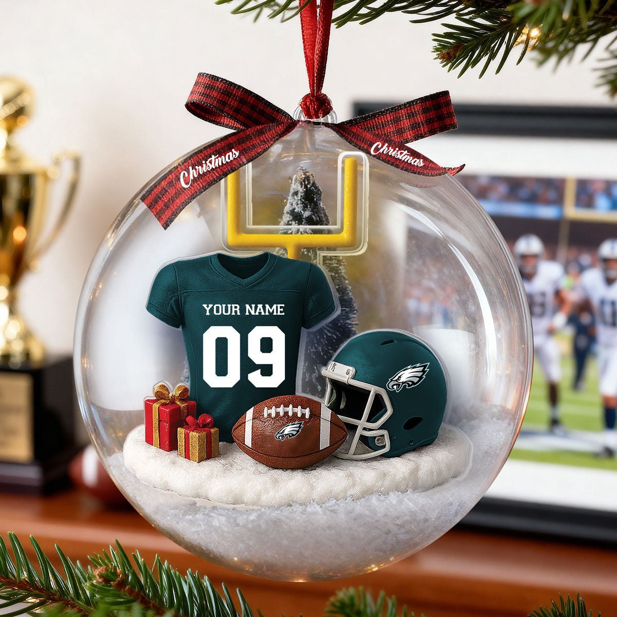 Premium NFL PHI Snow Globe Ornament V1 NAK TQT-071025