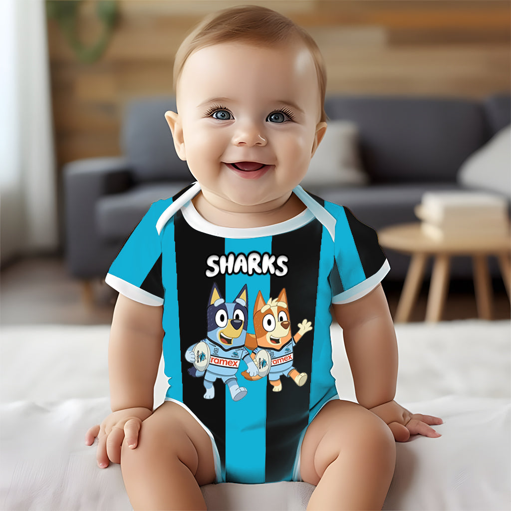 Premium NRL X CS Bluey & Bingo Baby Romper Custom Name For Kids V4 NDT LVH 230326