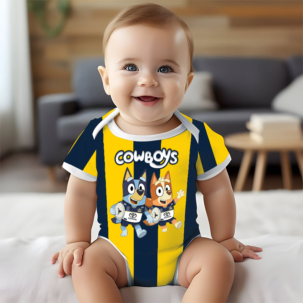 Premium NRL X NQC Bluey & Bingo Baby Romper Custom Name For Kids V4 NDT LVH 230326
