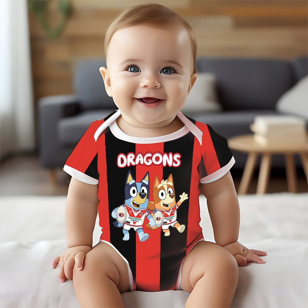 Premium NRL X SID Bluey & Bingo Baby Romper Custom Name For Kids V4 NDT LVH 230326