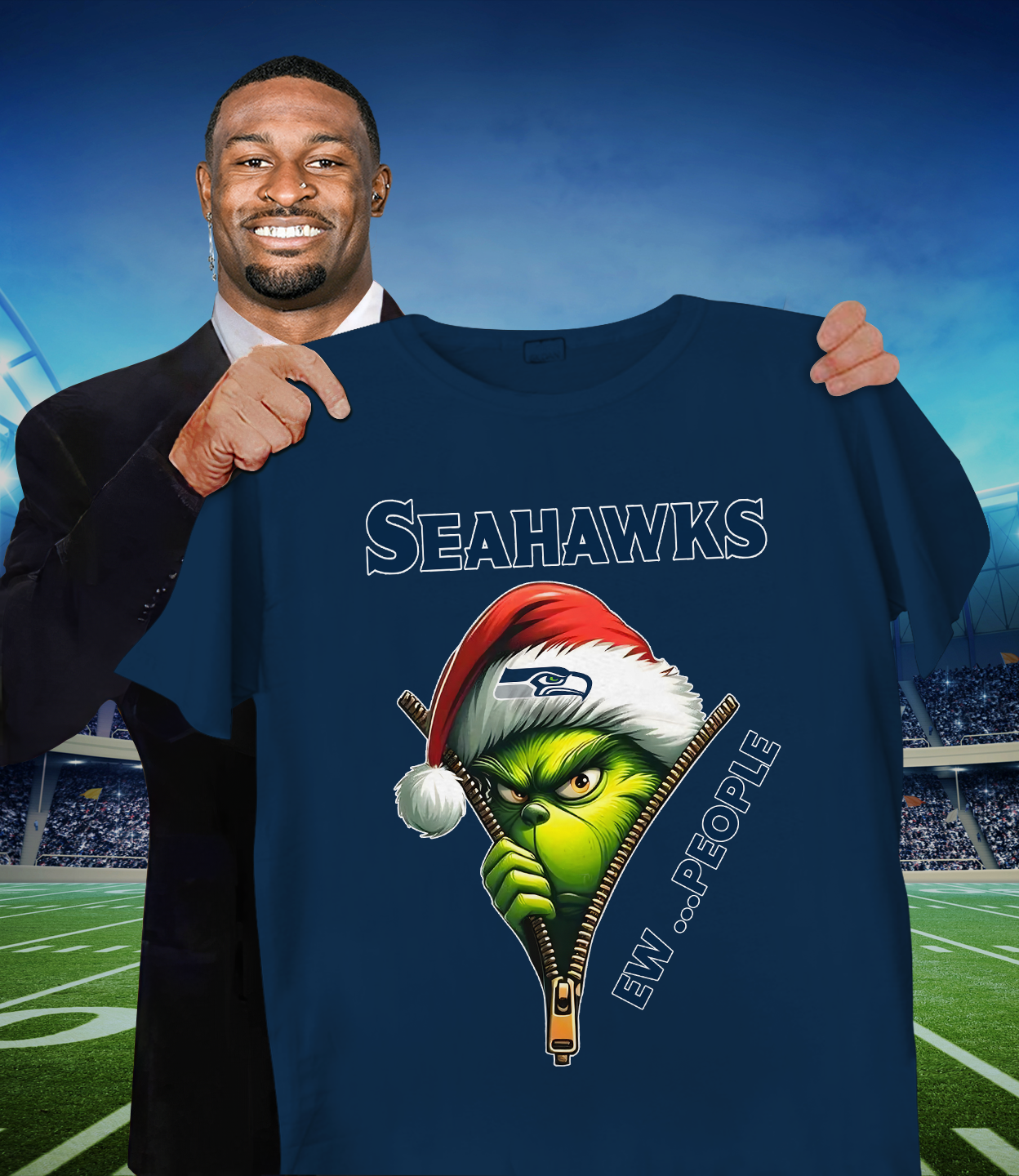 SEA x NFL Christmas T-Shirt DATND TANTD 151125