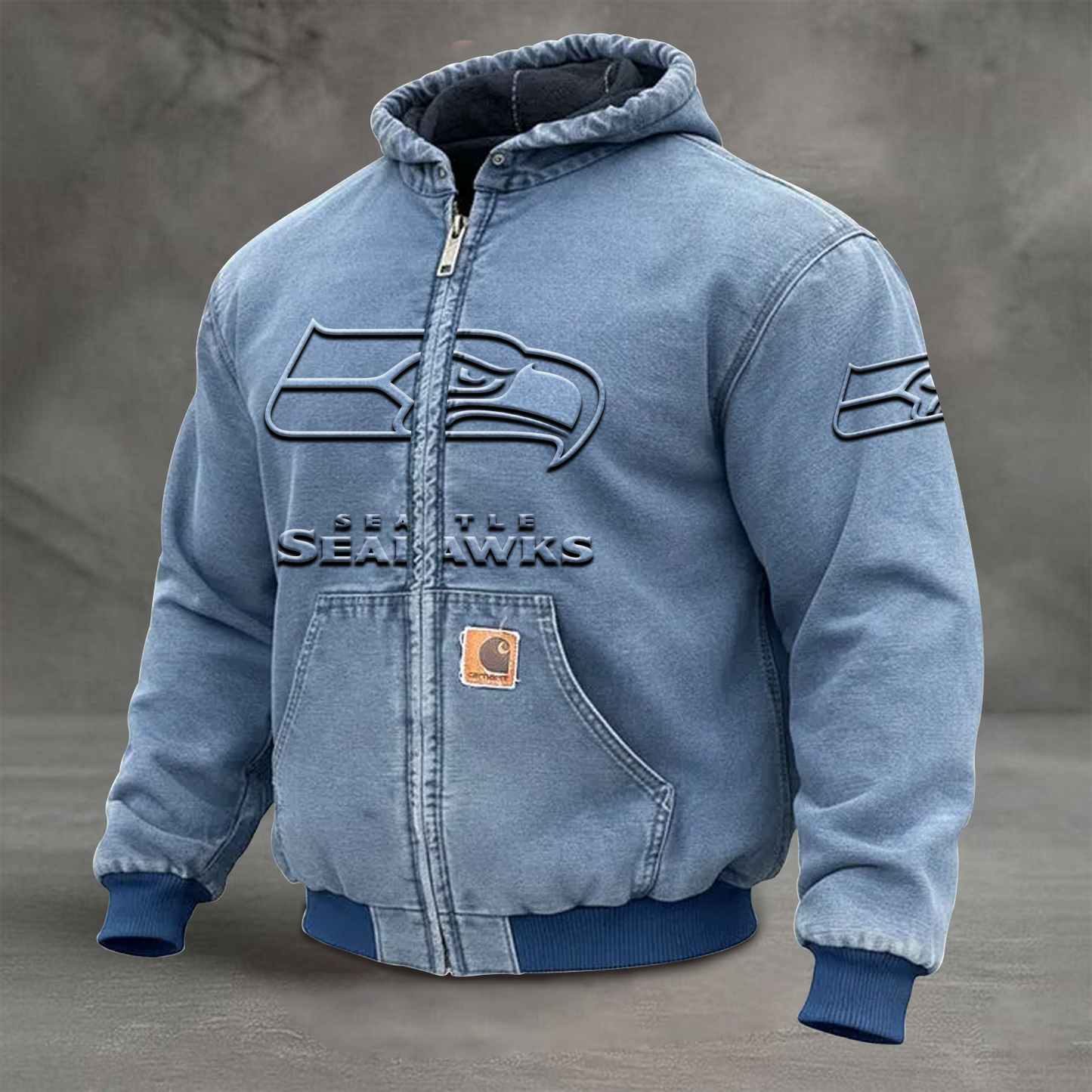 SEA x NFL Retro Hooded Sweatshirt Jacket Casual Workwear Denim Jacket DATND TANTD