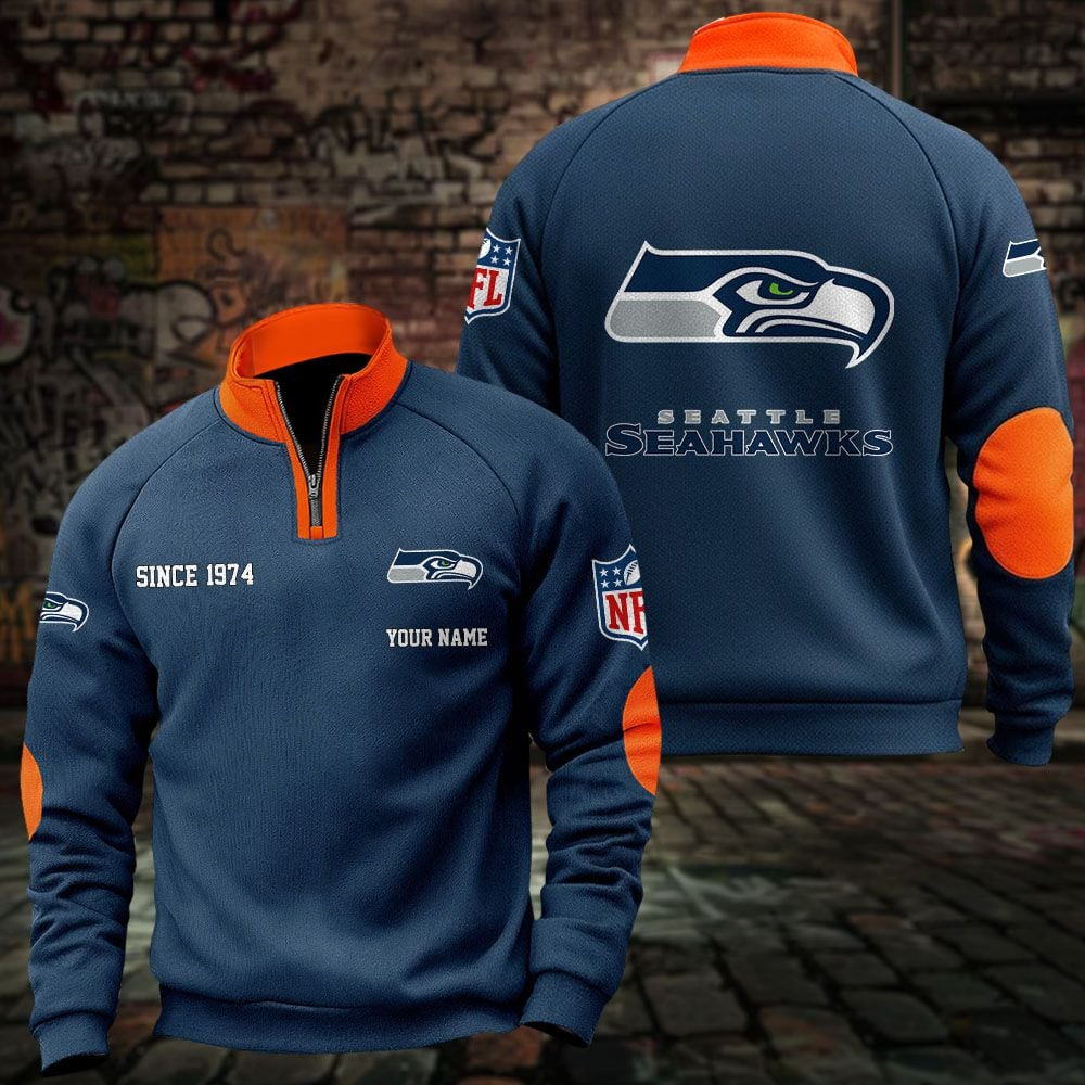 SEA x NFL Sweatshirts Quarter Collared Sweatshirt Pullover DatND DVT