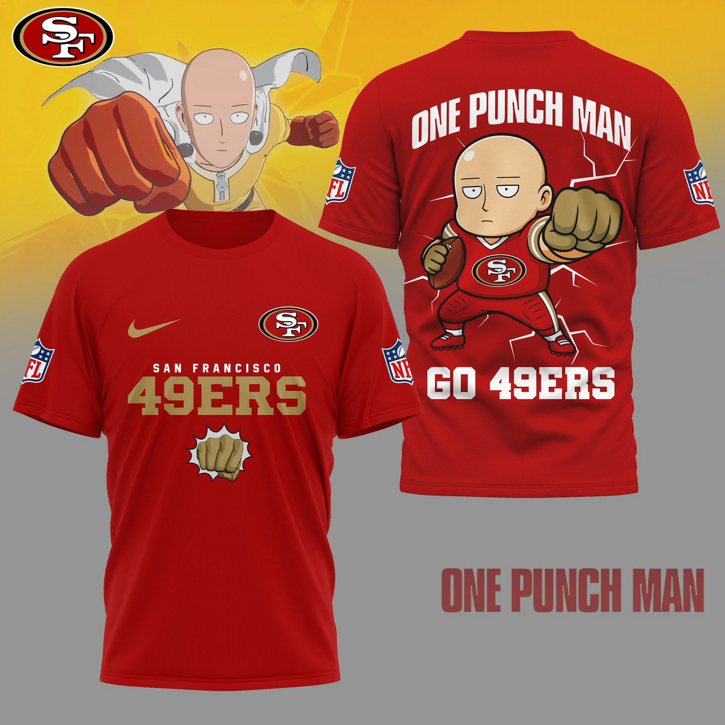 SF49 Premium NFL One Punch Man Fan 3D Shirt DDT NTL