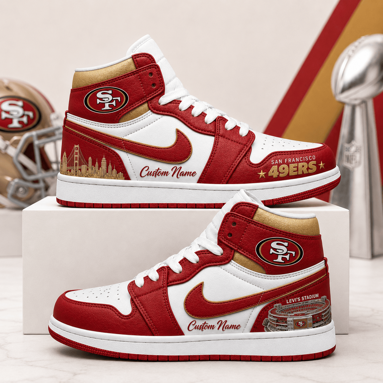 SF49 x NFL Luxury Air Jordan 1 Sneakers 230626
