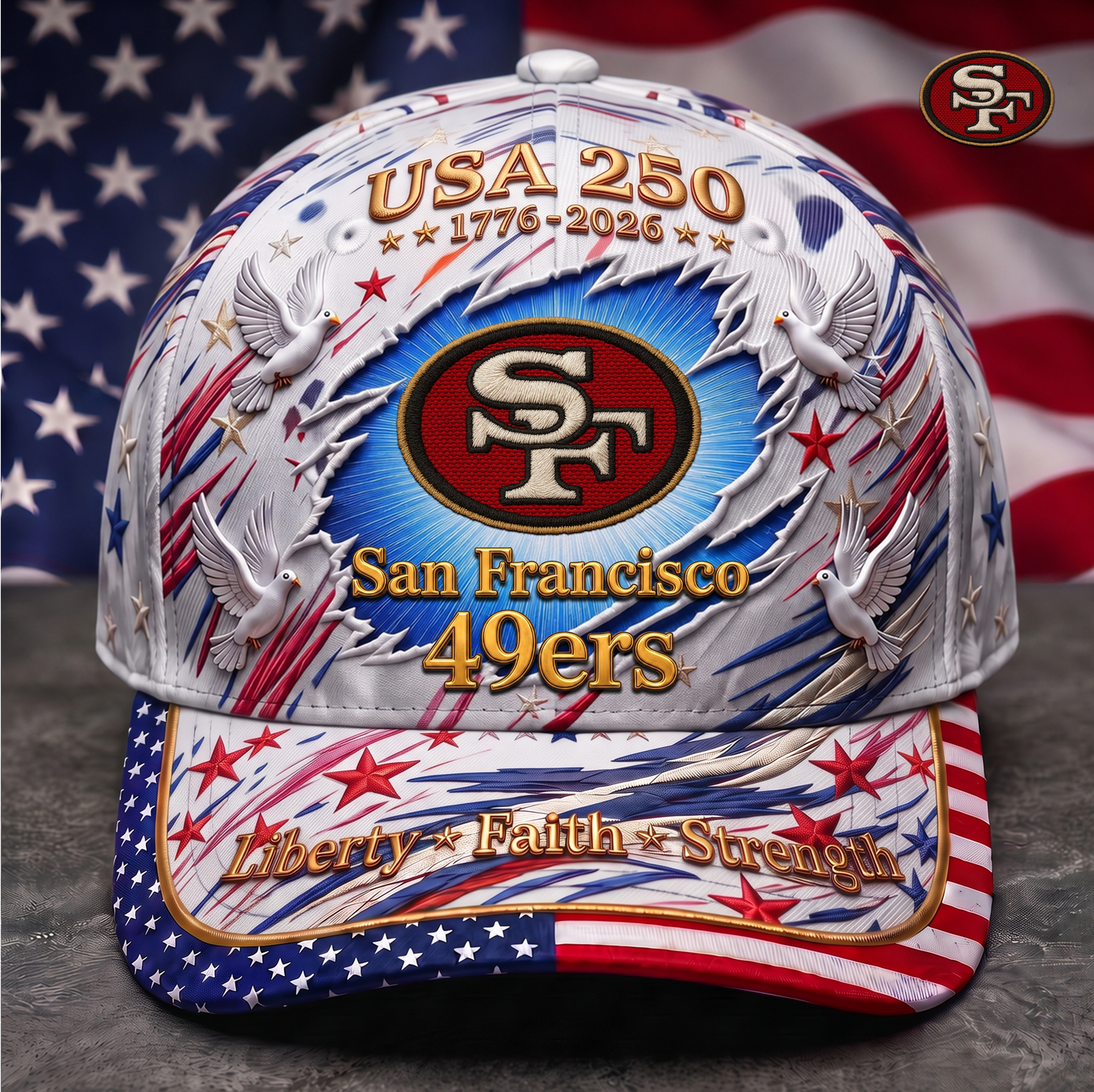 Premium NFL x SF 250 Years Anniversary Of Freedom Cap V4 260626