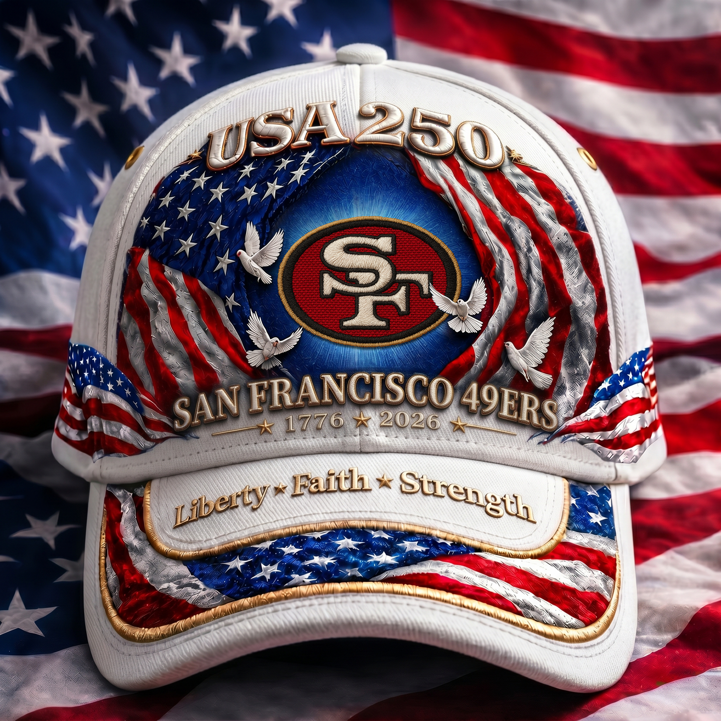 Premium NFL x SF 250 Years Anniversary Of Freedom Cap 220626