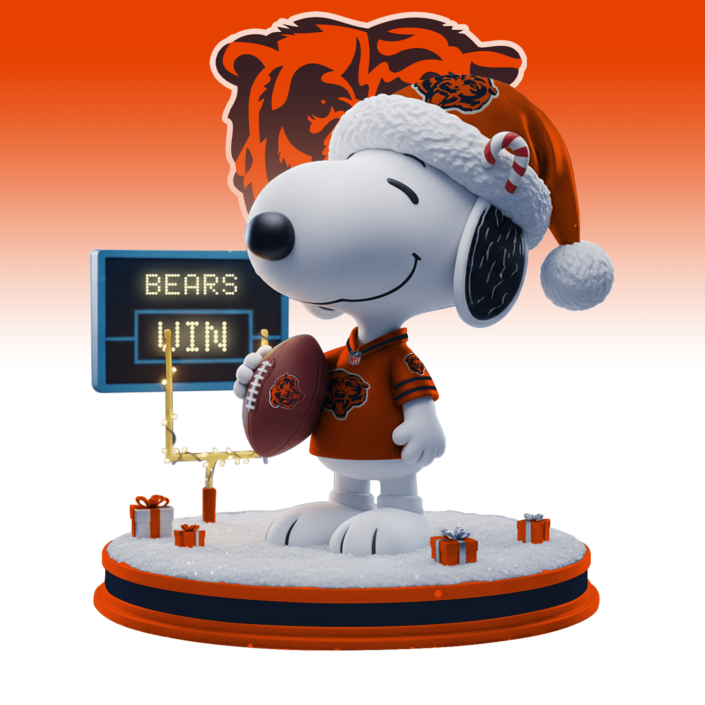 SNP x CHI NFL Christmas Acrylic Model