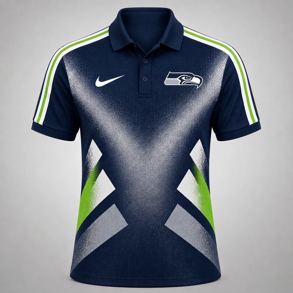SS x Premium NFL Sports Fan Geometric Pattern Polo Shirt