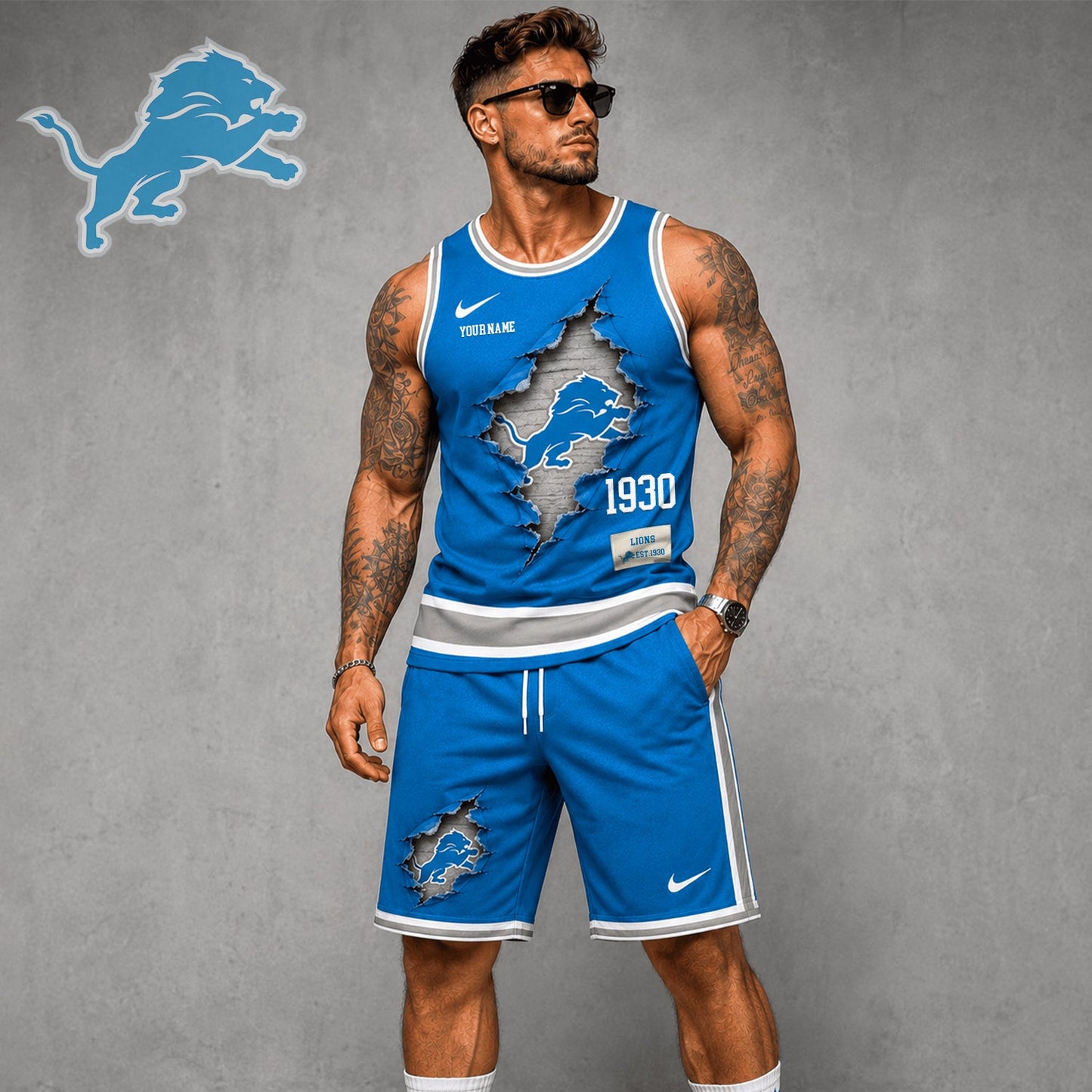 Signature Luxury NFL X DET Game Day Football Fan Tank Top Bespoke Sovereign Shirt 110626