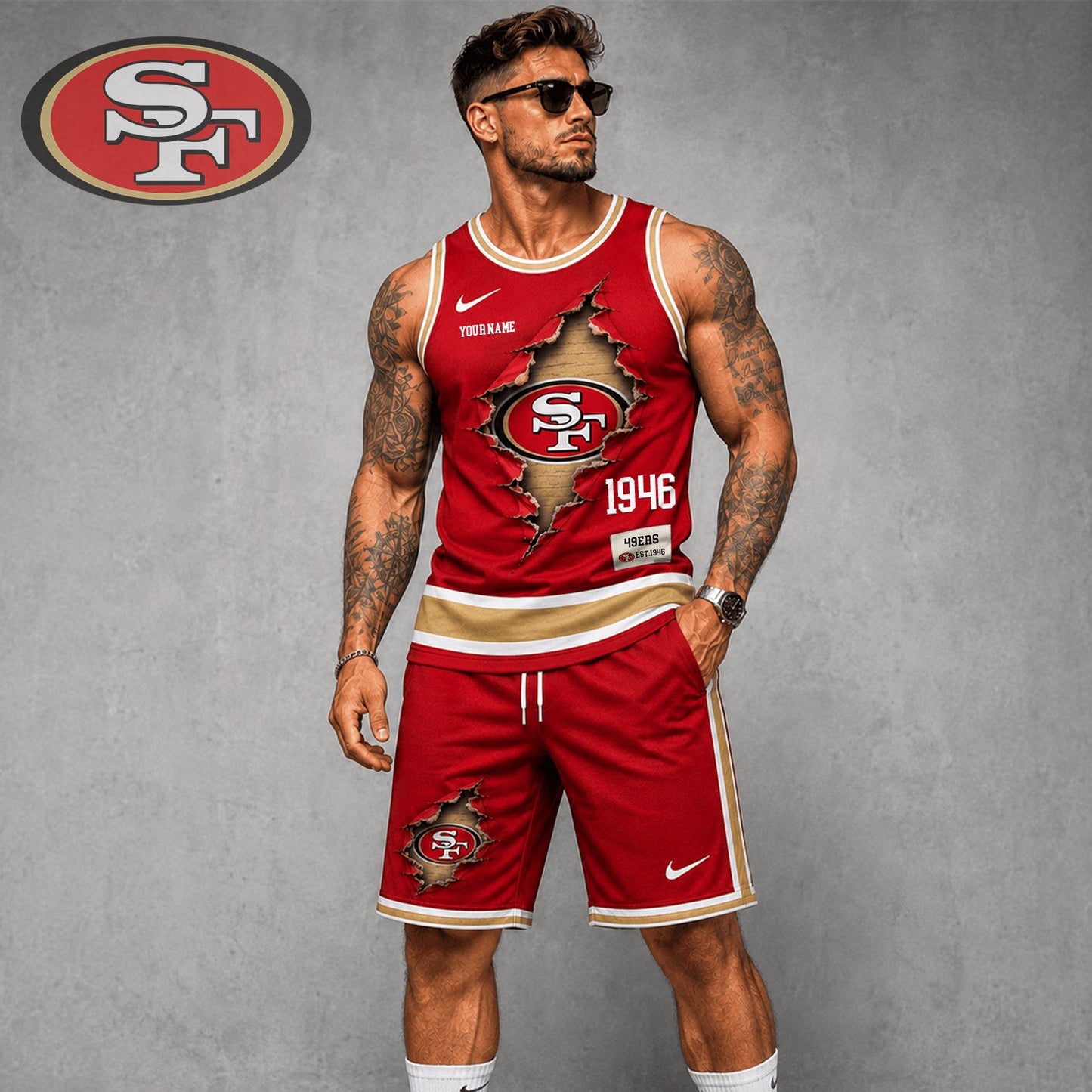 Signature Luxury NFL X SF Game Day Football Fan Tank Top Bespoke Sovereign Shirt 110626