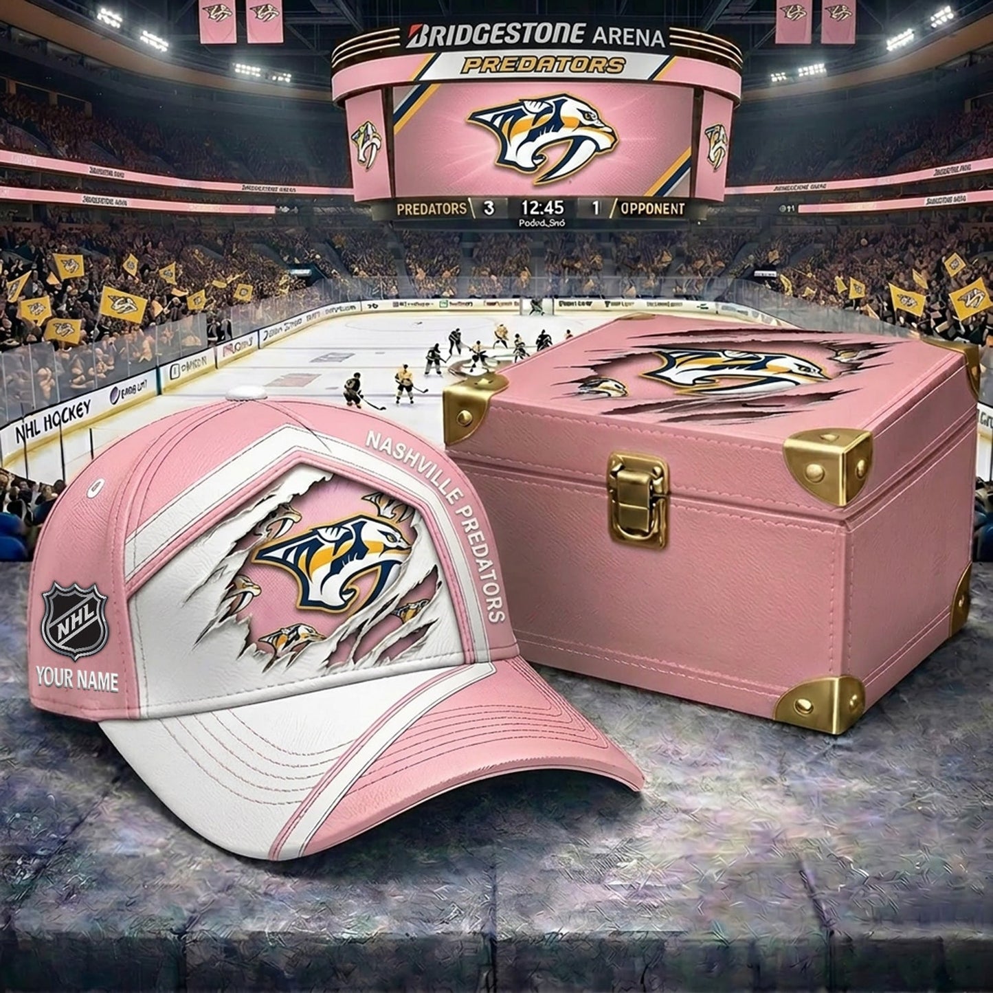 Signature Series NHL x NP BESPOKE PASTEL PINK CRACK CUSTOM NAME HAT V03 NDT NHM 280426