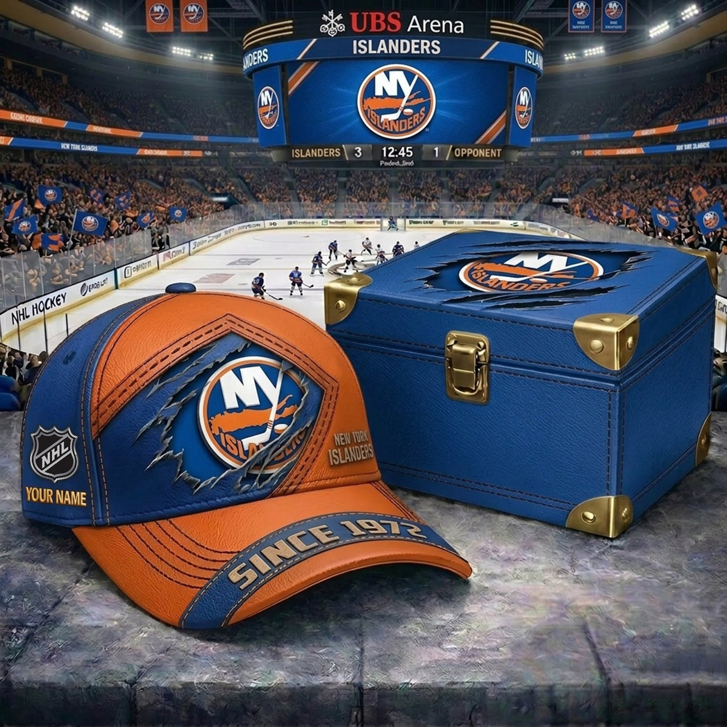 Signature Series NHL x NYI BESPOKE CRACK CUSTOM NAME HAT V1 PLUS NDT NHM 250426