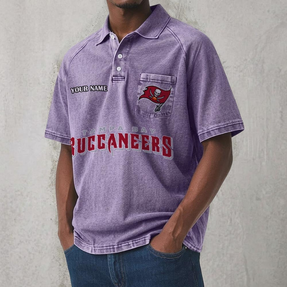 TB x NFL Men's Distressed Turn-Down Collar Polo DATND TANTD 250526
