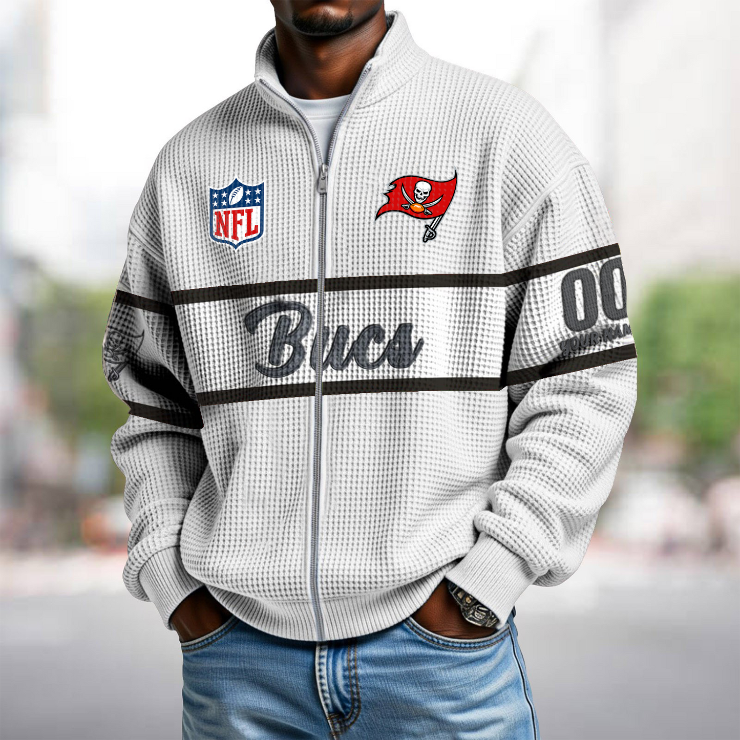 TB x NFL Waffle Zip-Up Sweatshirt DATND TANTD