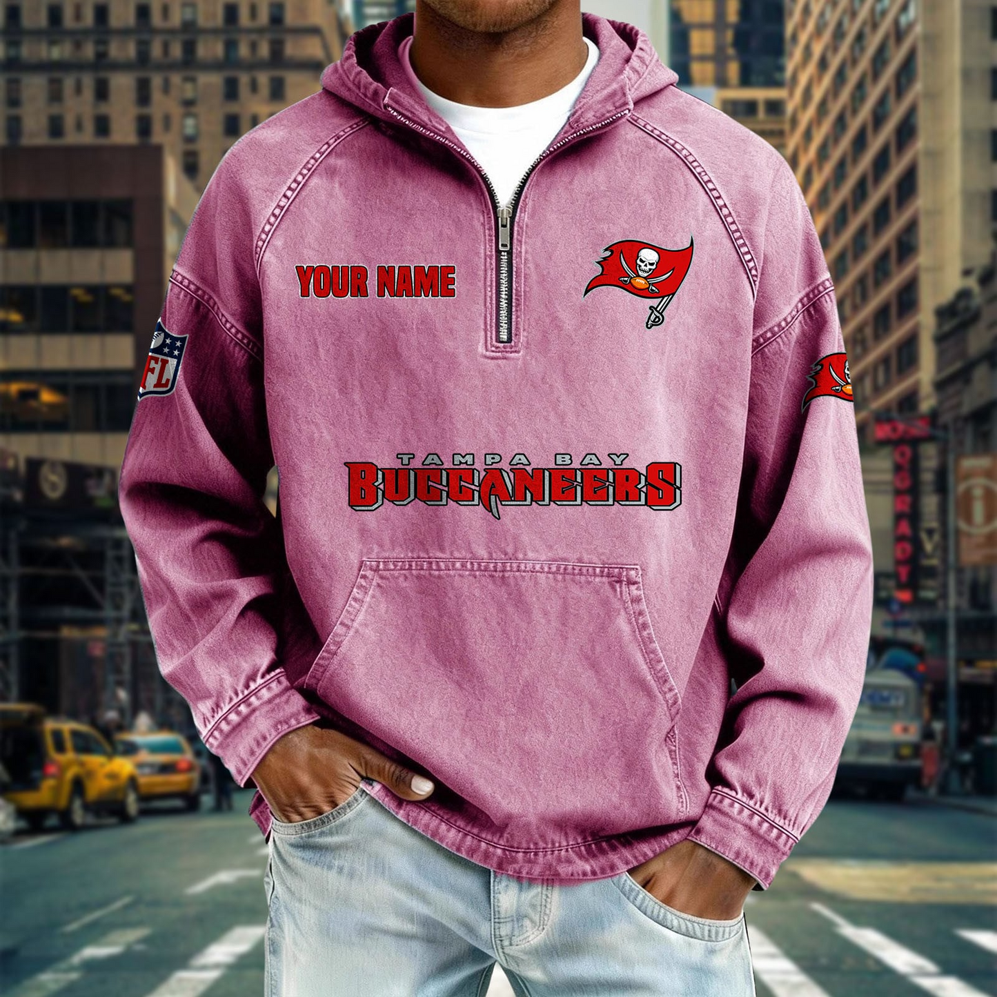 TBB x NFL Denim Long - Sleeved Hooded Sweatshirt DDT NTL