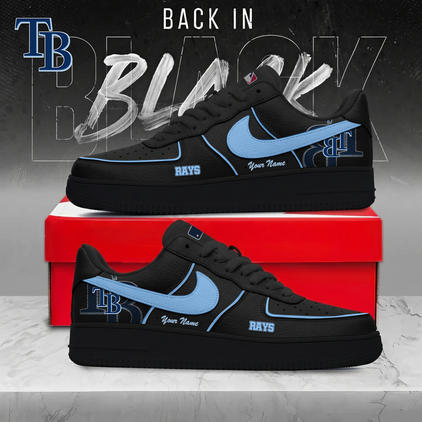 TBR x MLB Back In Black AF1 Sneakers 270626