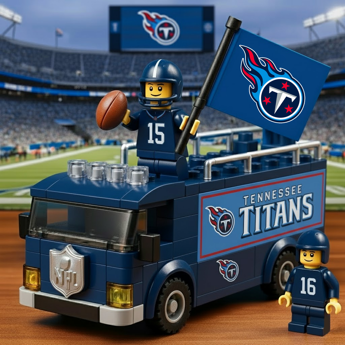 TEN x NFL Building Blocks Bus Toy Set DatND DVT