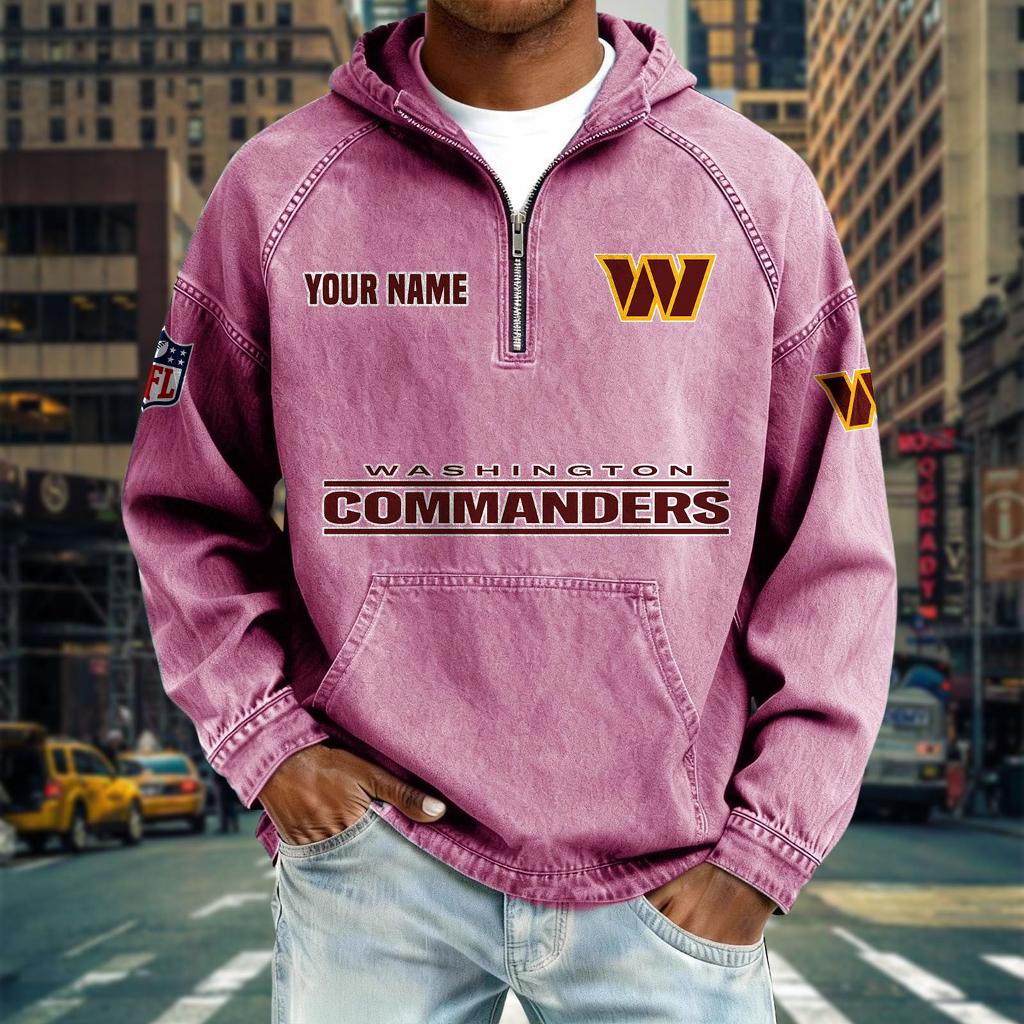 WC x NFL Denim Long - Sleeved Hooded Sweatshirt DDT NTL