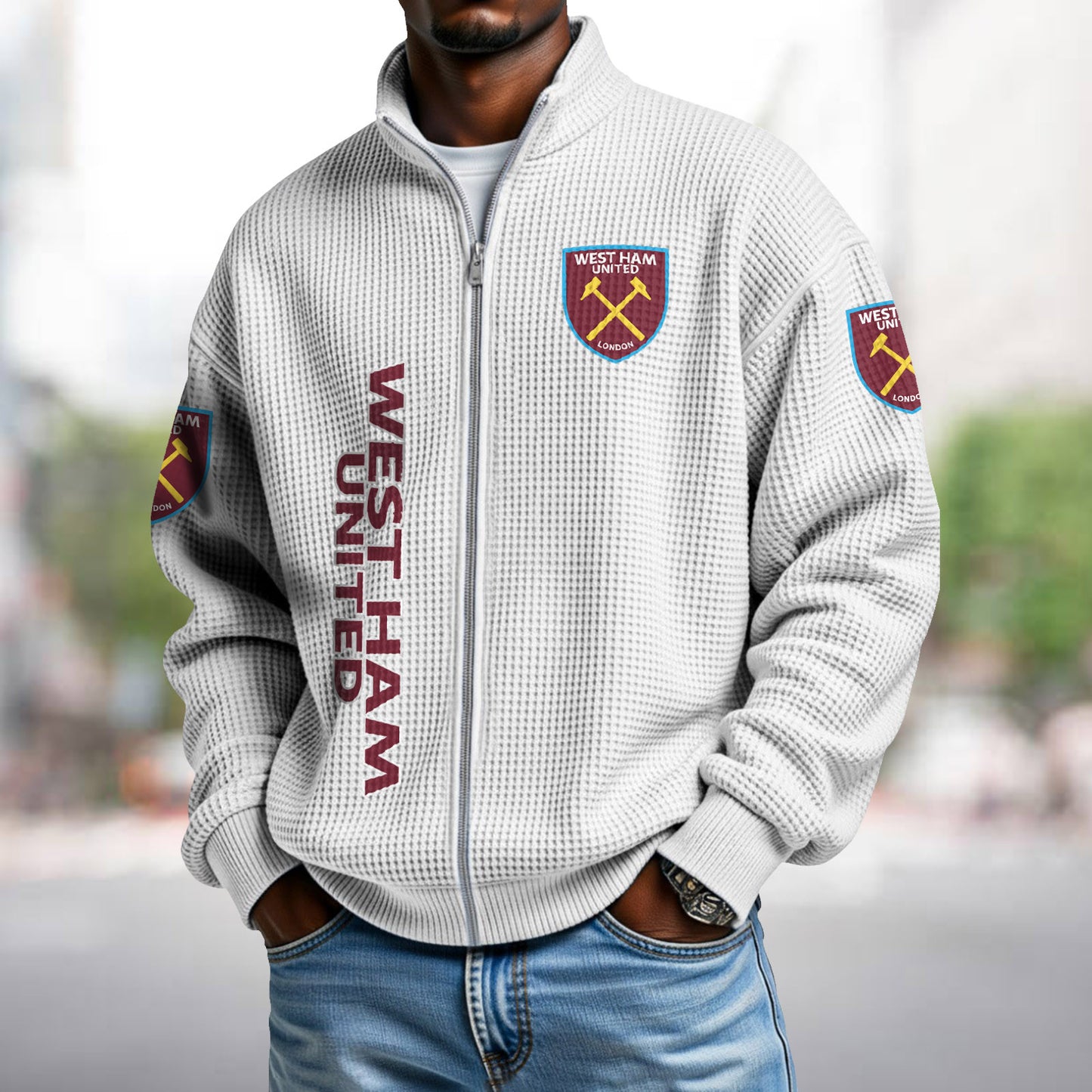 WHU x EPL Waffle Zip Up Sweatshirt DatND DVT