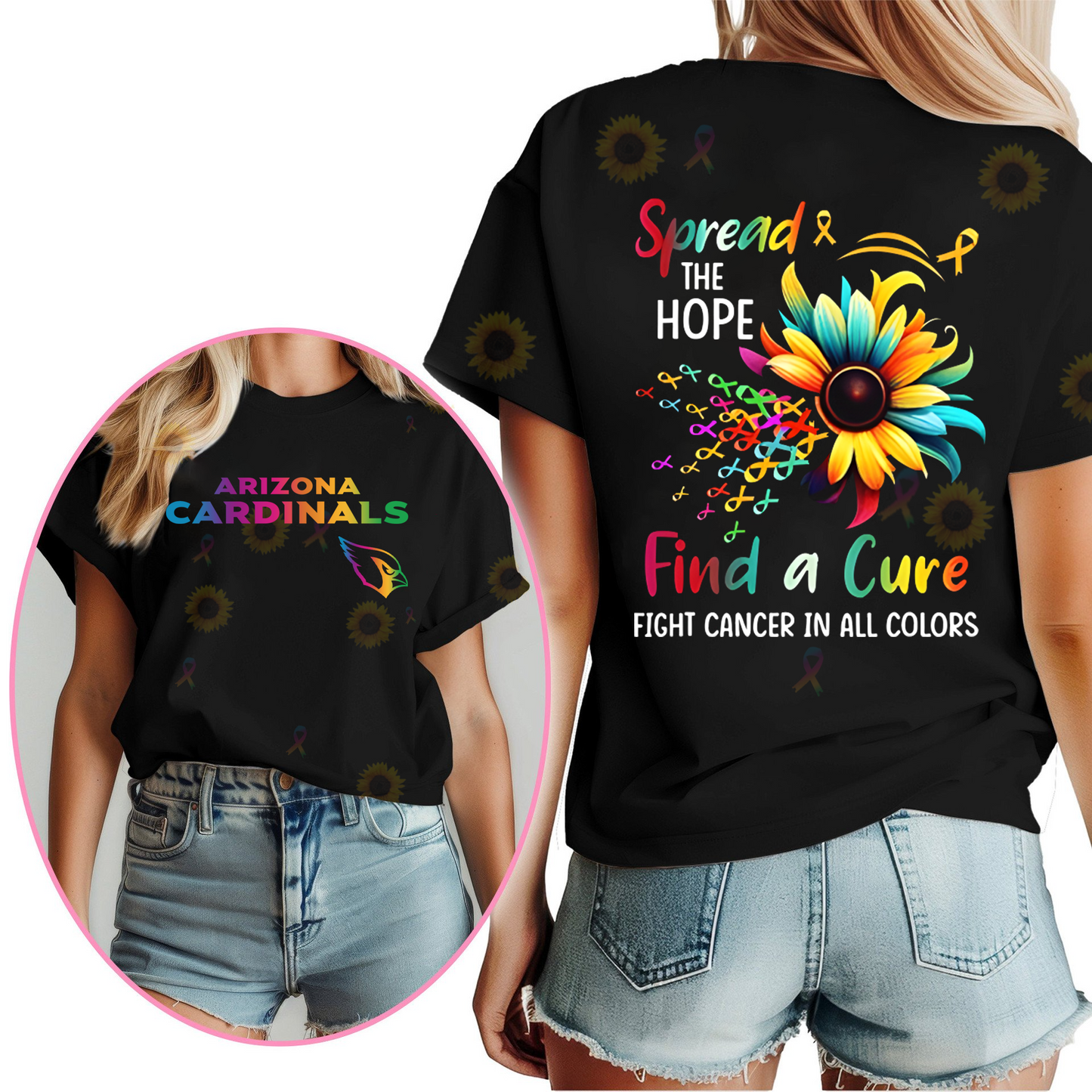 AC Premium NFL Rainbow Cancer Awareness Shirt DDT HLP