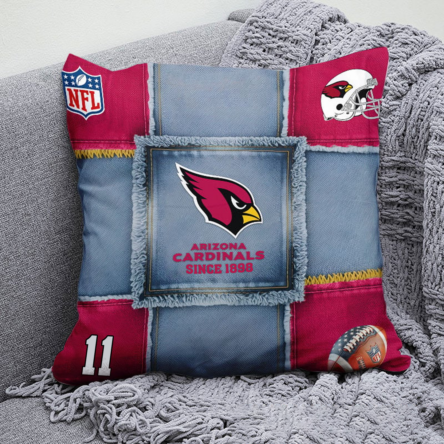 ARI x NFL Football Pillow Special Style DATND TANTD