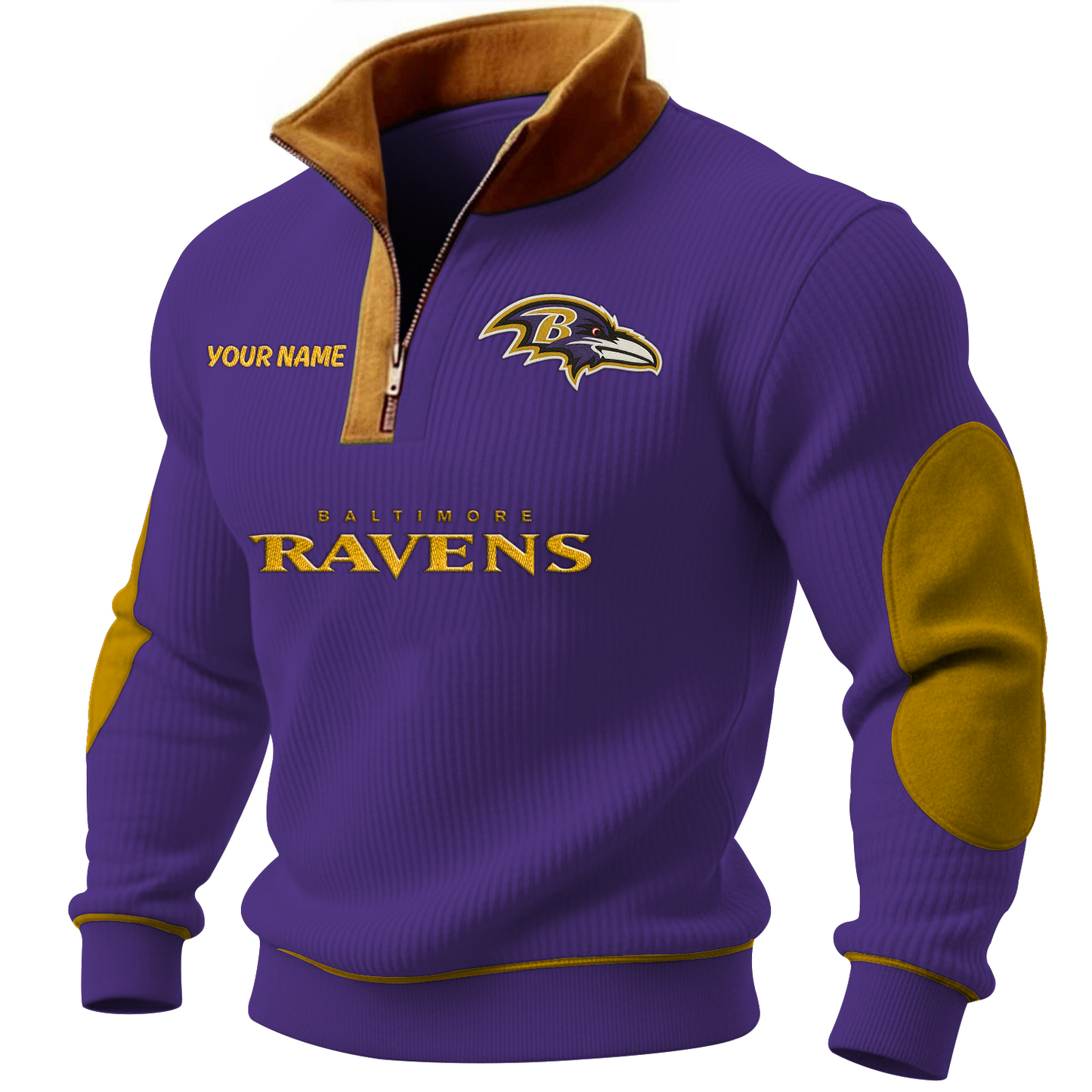 BAL x NFL PREMIUM LONG ZIP POLO SHIRT DATND TANTD
