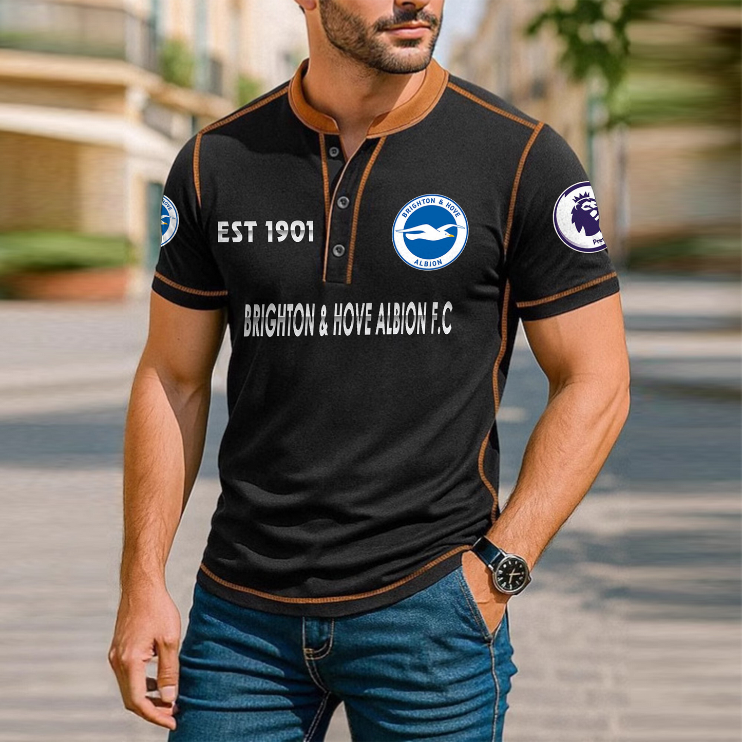 BHA Premium Men's Short Sleeve Henleys DatND DVT