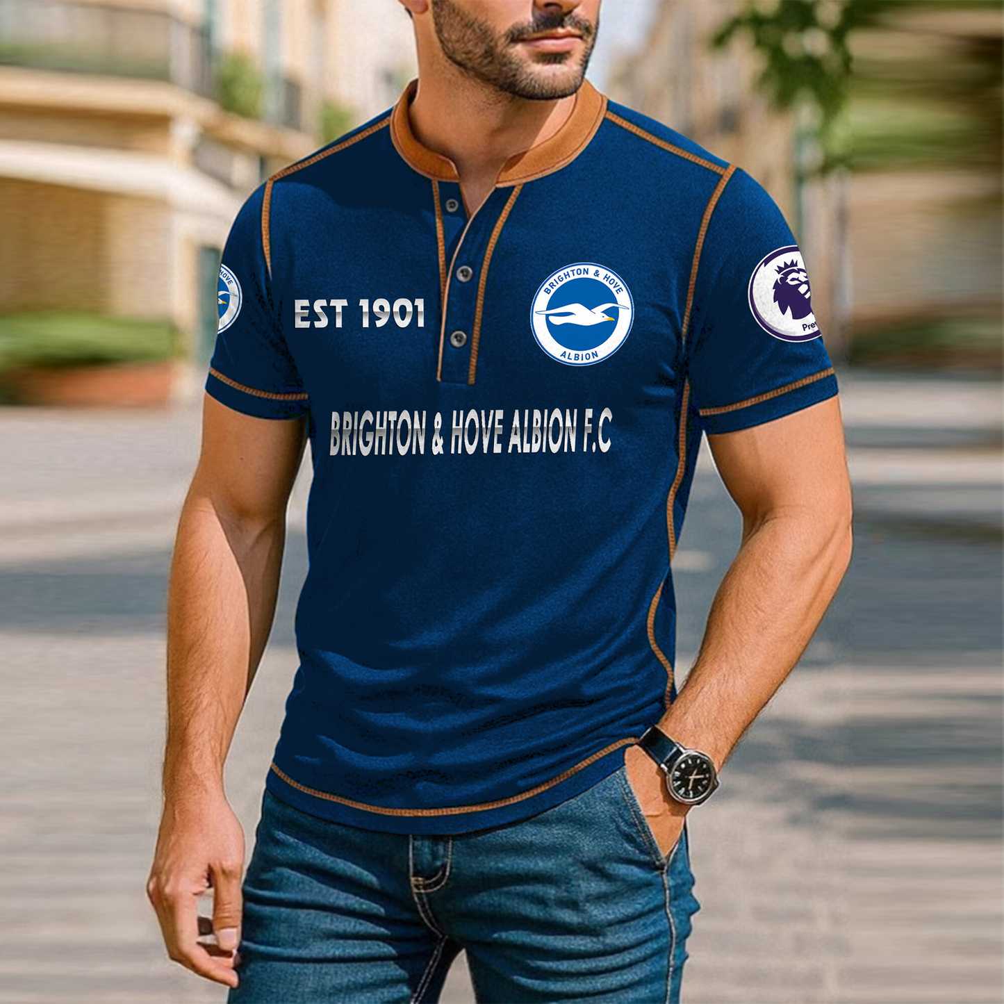 BHA Premium Men's Short Sleeve Henleys DatND DVT