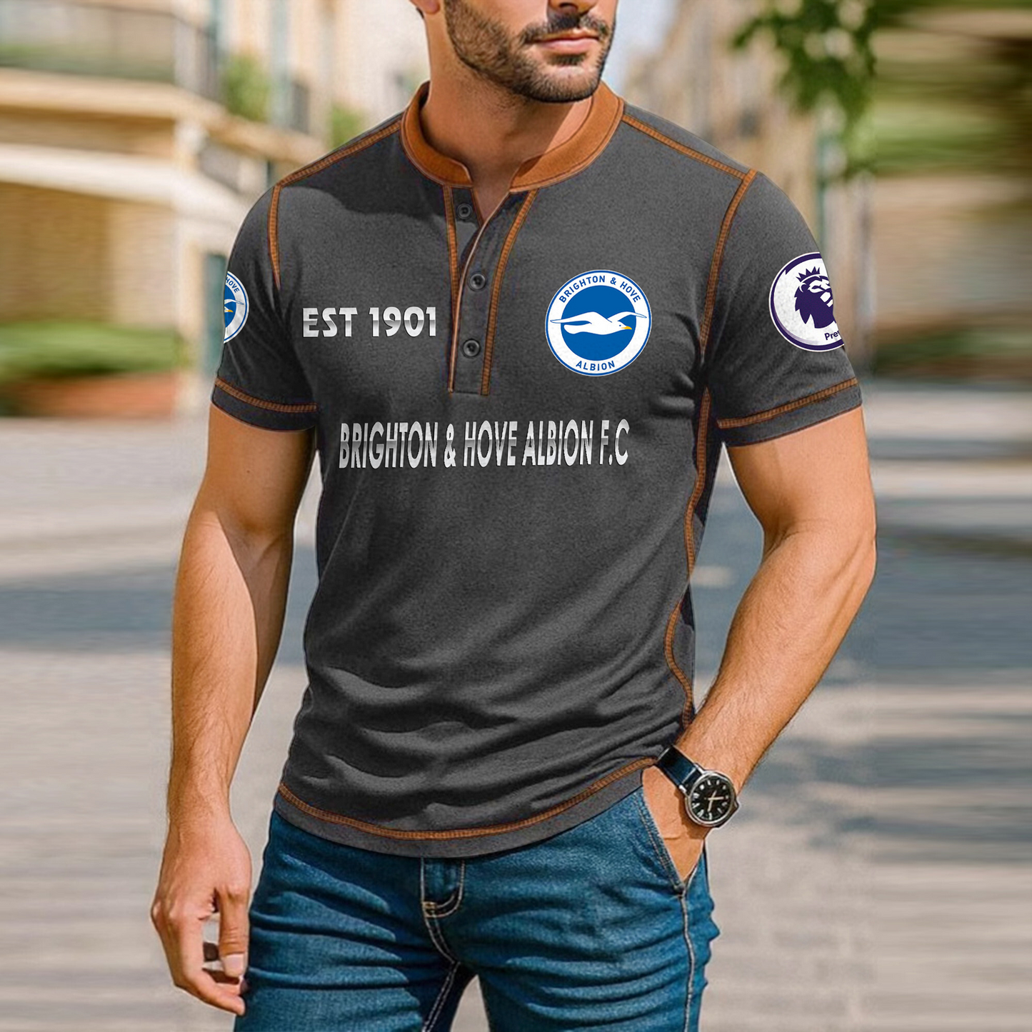 BHA Premium Men's Short Sleeve Henleys DatND DVT
