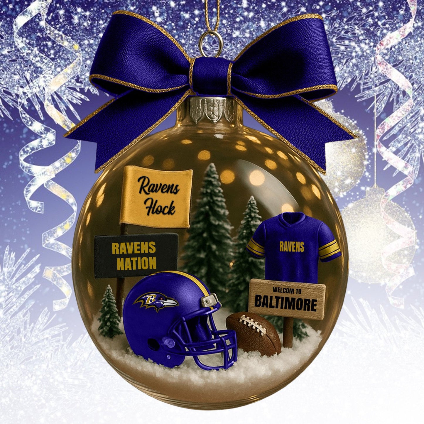BR NFL Acrylic Ball Ornament - Best Gift For Fans DDT CTND