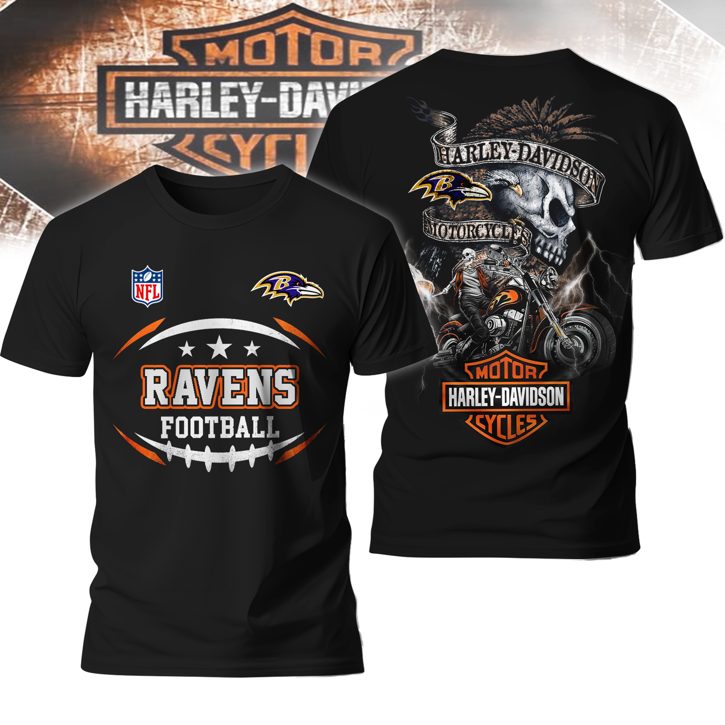 BR Premium NFL Harley Davidson V2 3D Shirt DDT CTND