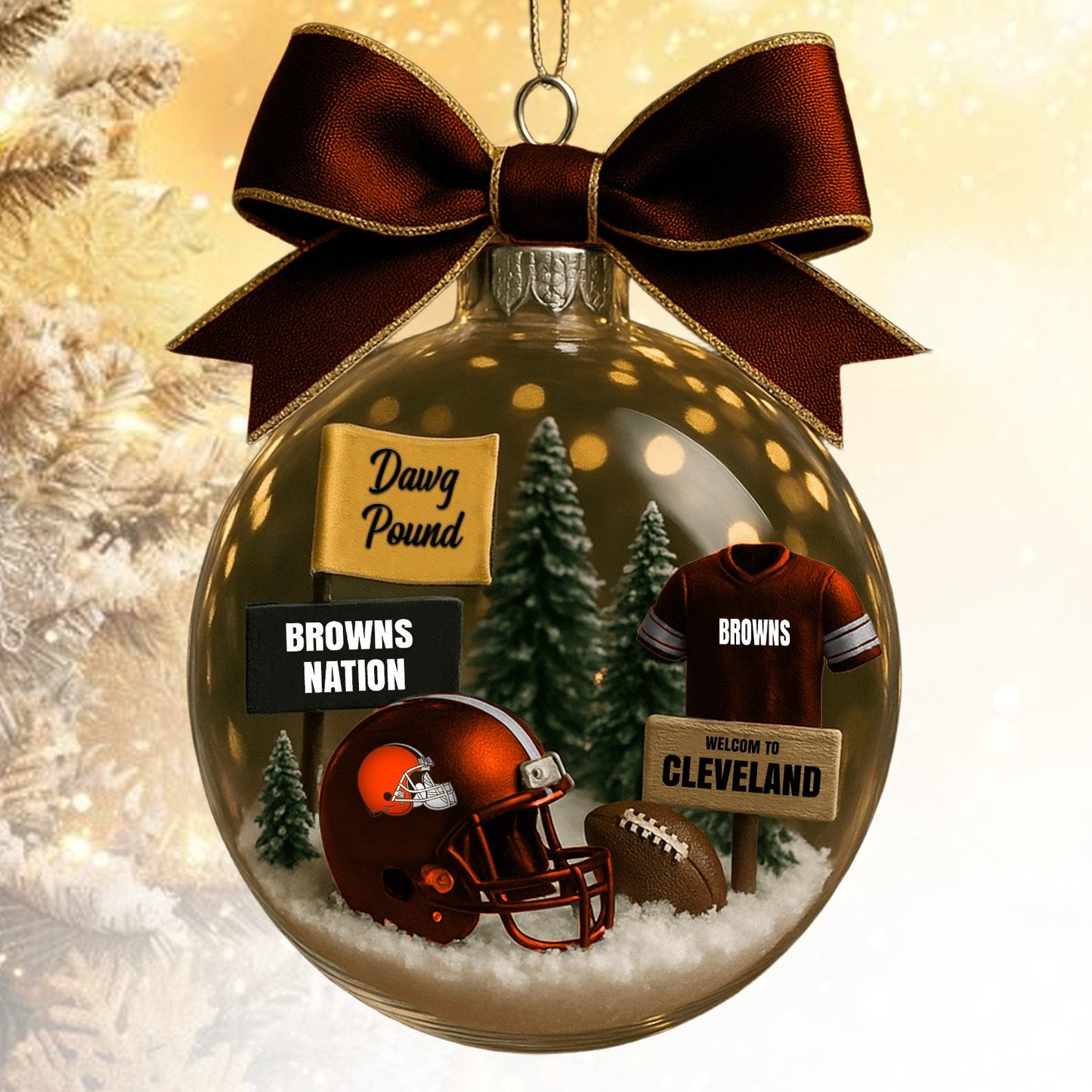CLE NFL Acrylic Ball Ornament - Best Gift For Fans DDT CTND