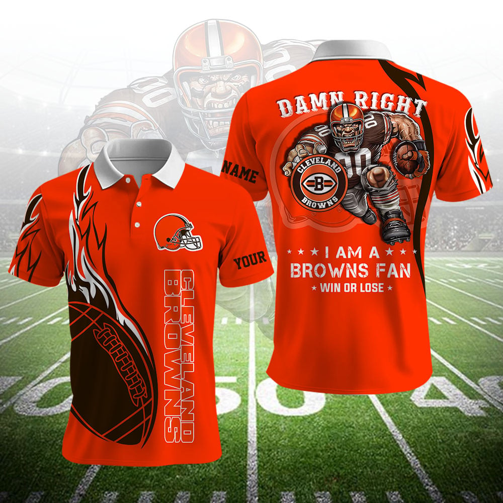 CLE NFL Team Mascot Polo Shirt DDT NTL
