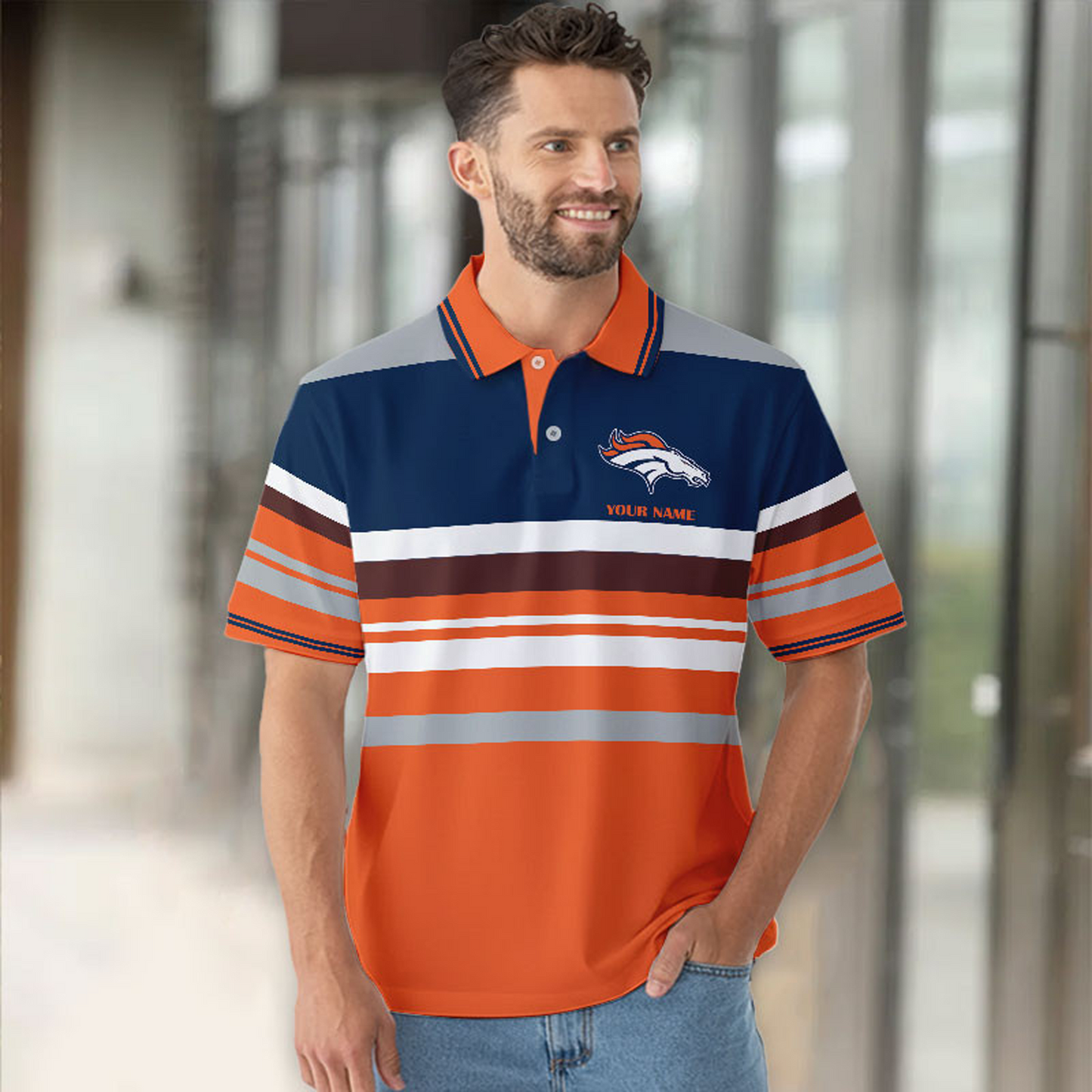 DEN x NFL New Style Men Short Sleeves Polo Shirt DatND DVT