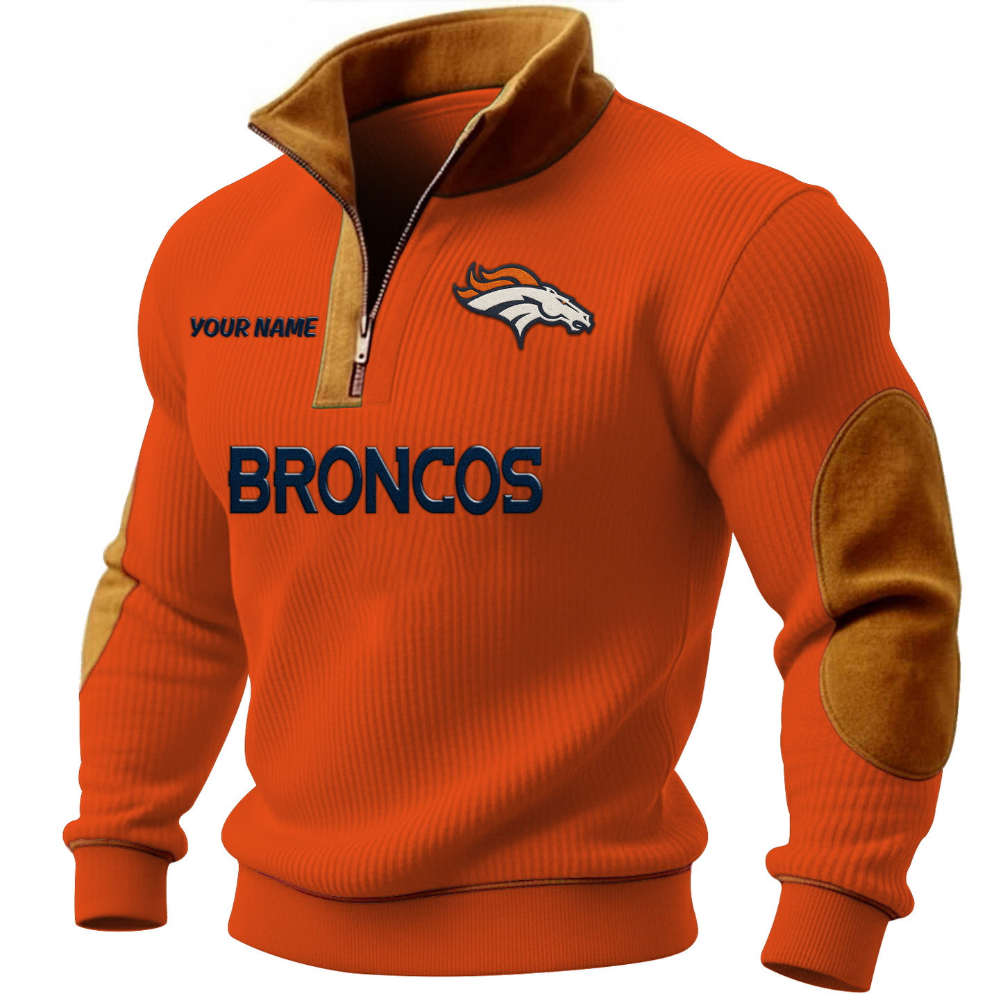 DEN x NFL PREMIUM LONG ZIP POLO SHIRT DATND TANTD