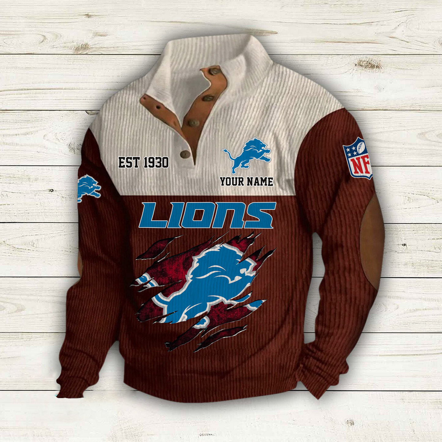 DET x NFL Custom Name Sport Sweatshirt DatND DVT