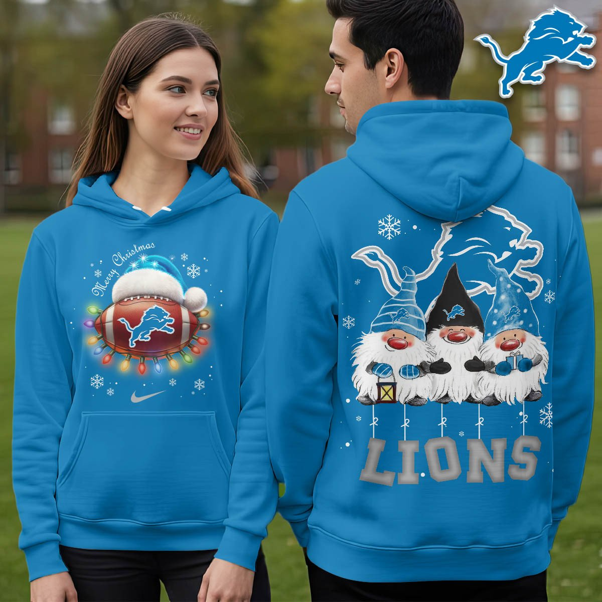 DL Premium NFL Christmas Gnomes Hoodie DDT CTND