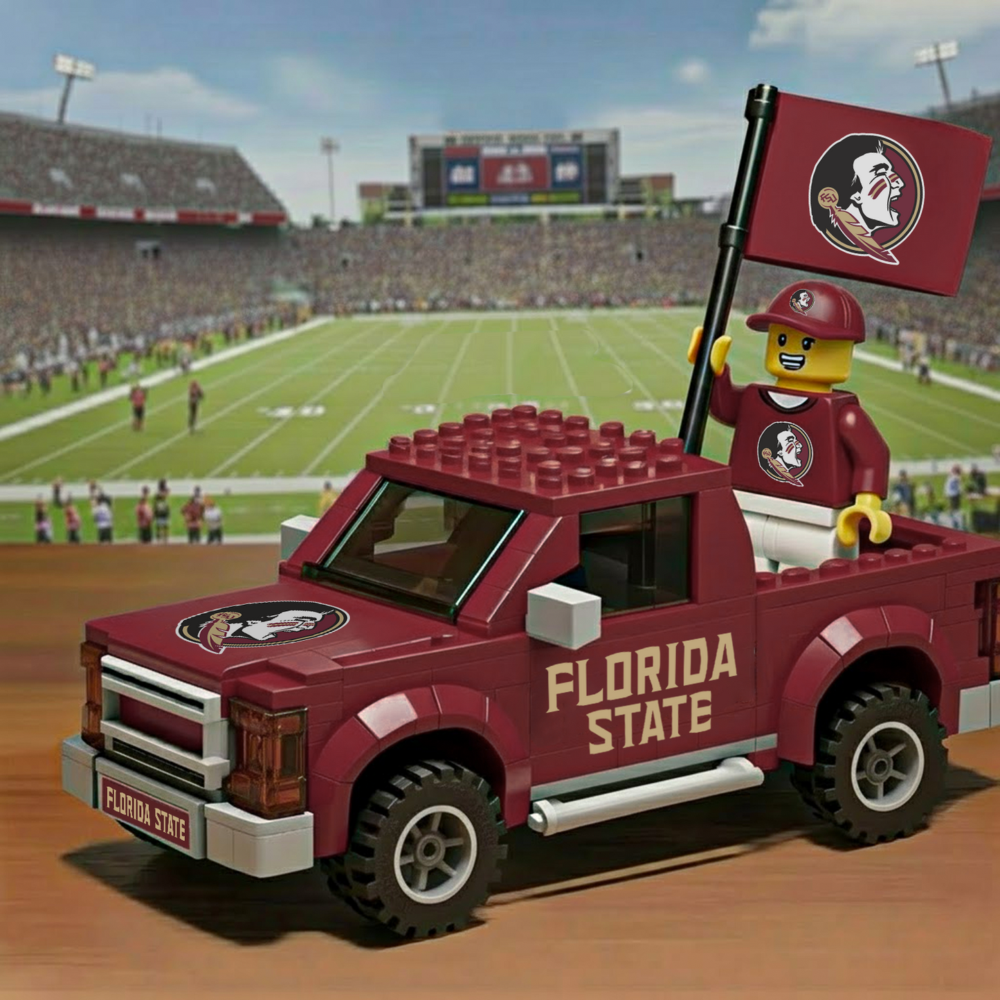 FSU x NCAA Building Blocks Truck Toy Set DatND DVT