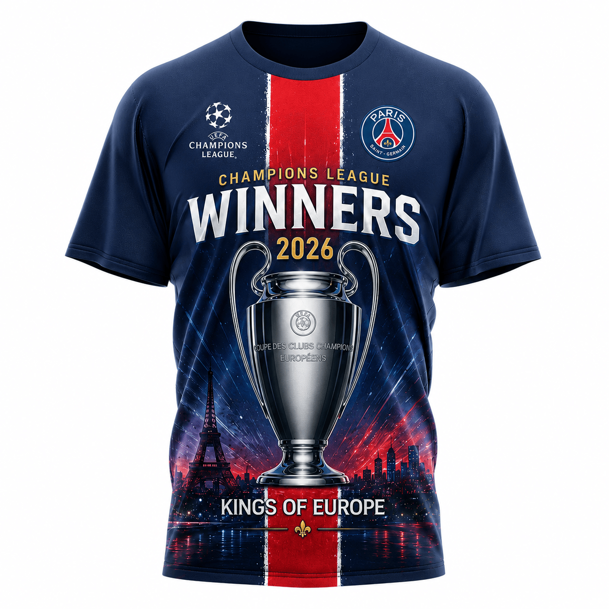 PSG Premium UEFA Champions League 2025/26 3D T-Shirt V3 DatND TANND
