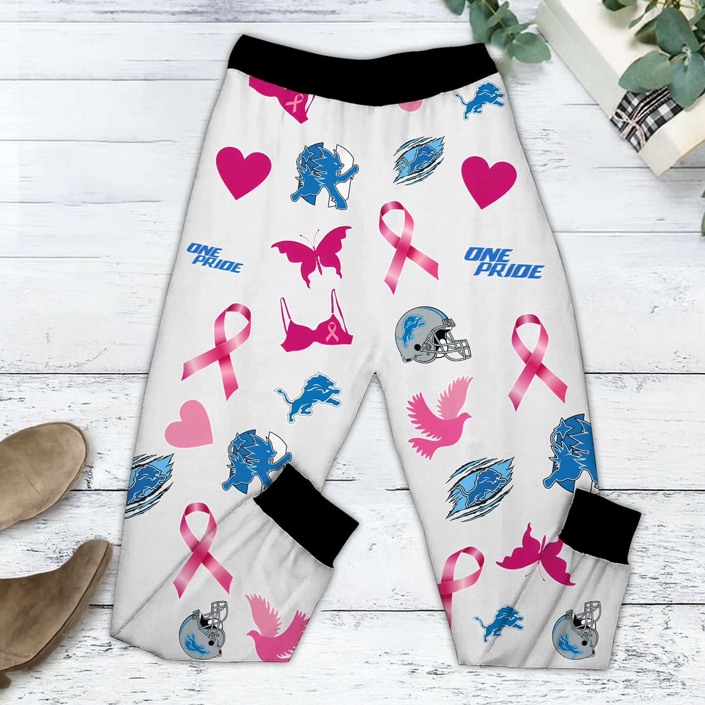 In October We Wear Pink And Watch DET NFL Pajamas Set DatND DVT