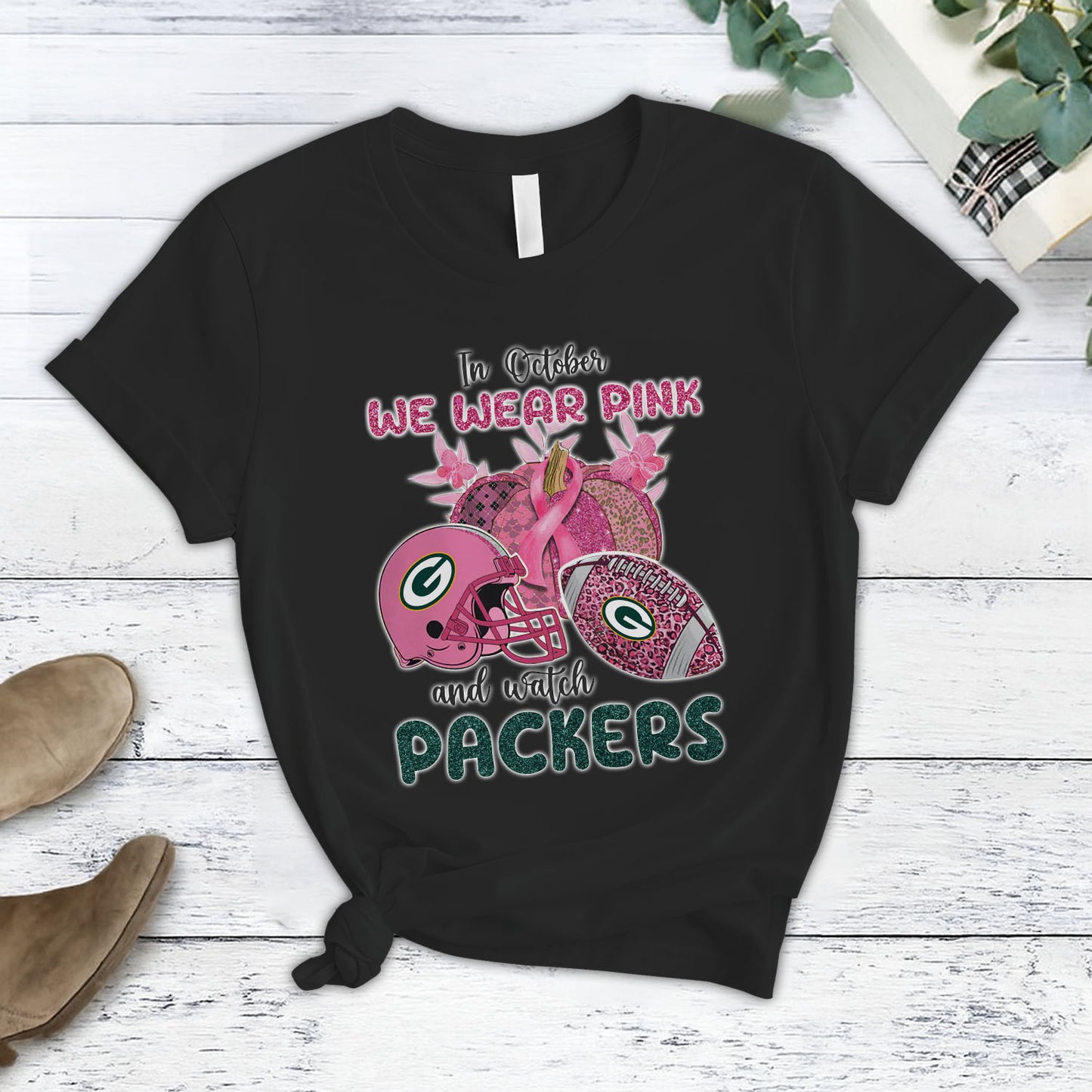 In October We Wear Pink And Watch GB NFL Pajamas Set DatND DVT