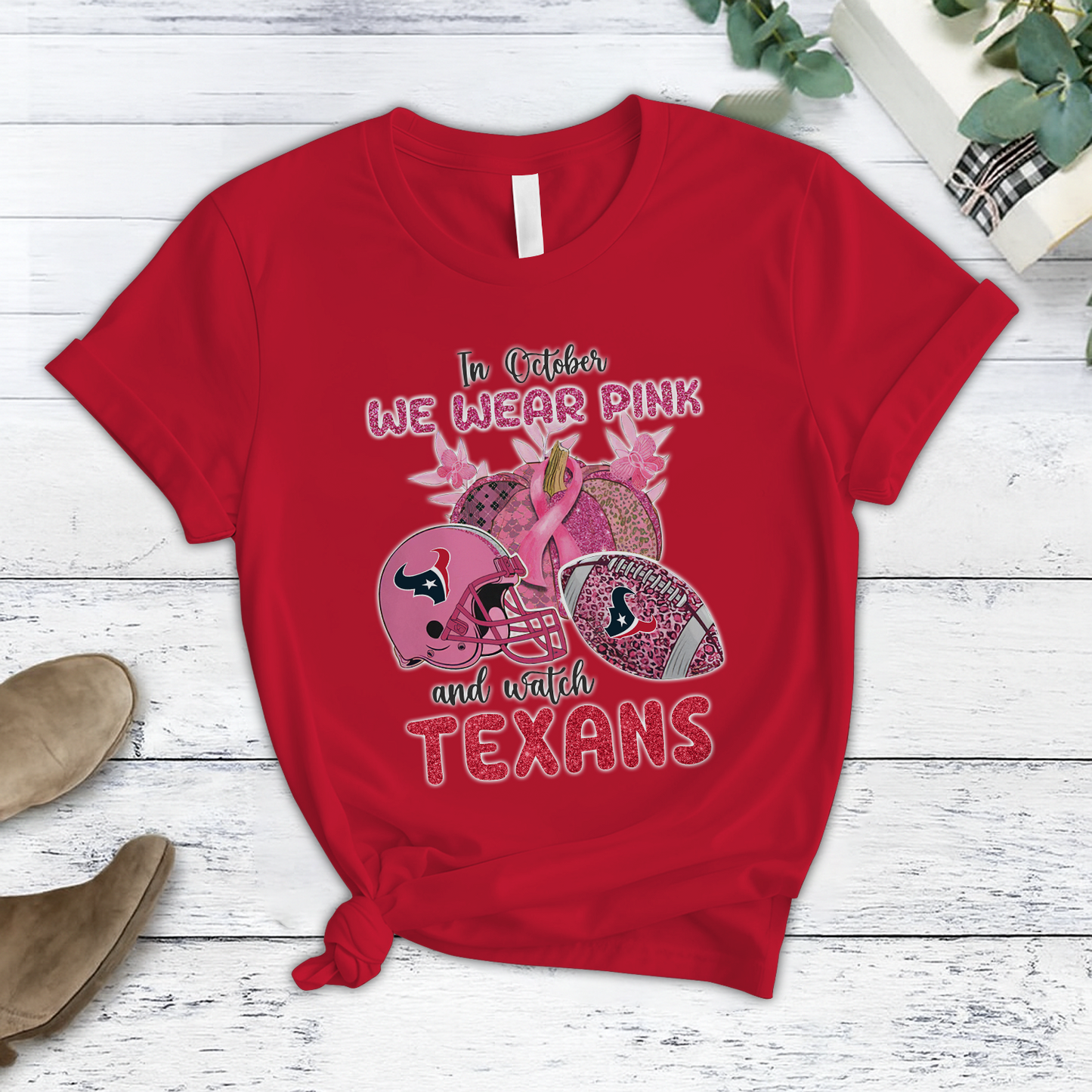 In October We Wear Pink And Watch HOU NFL Pajamas Set DatND DVT