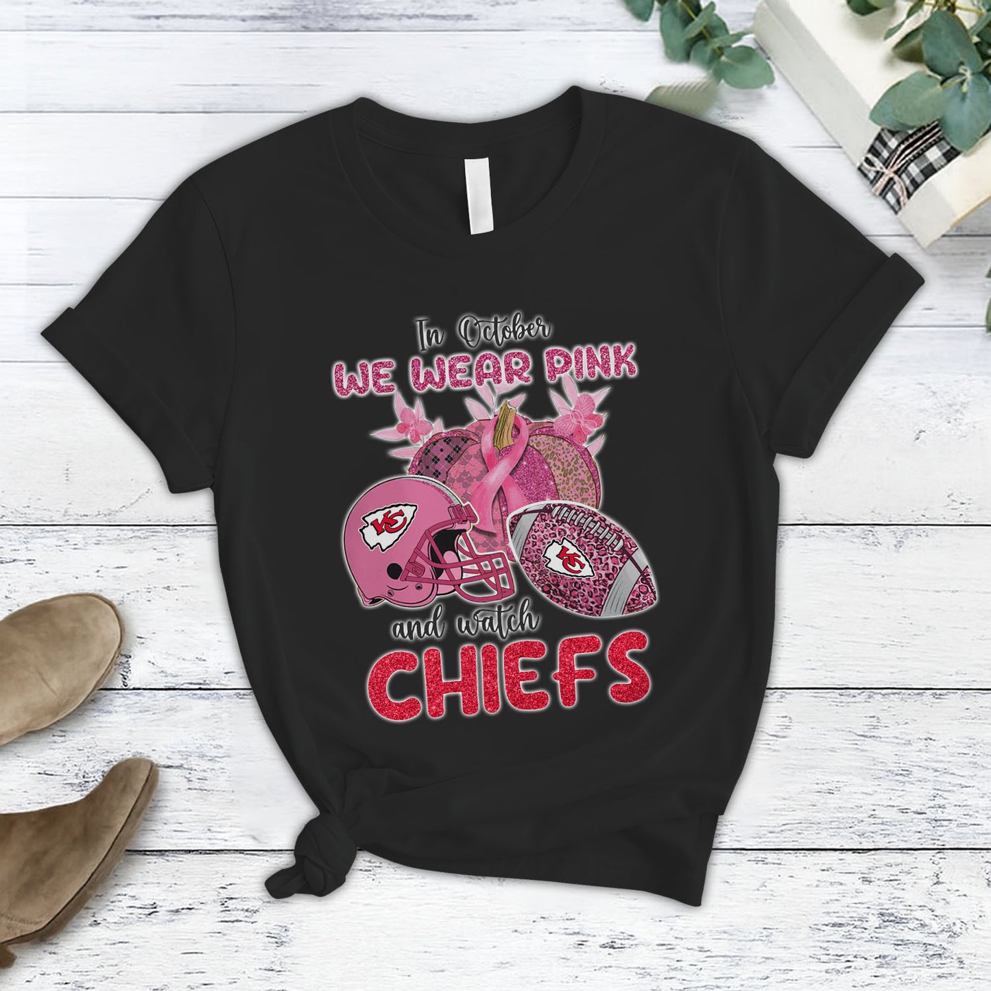 In October We Wear Pink And Watch KC NFL Pajamas Set DatND DVT