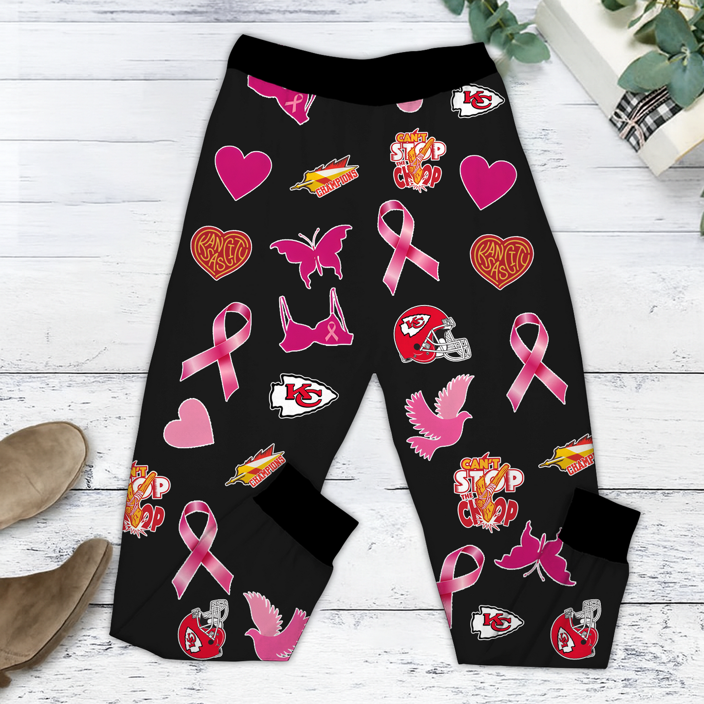 In October We Wear Pink And Watch KC NFL Pajamas Set DatND DVT