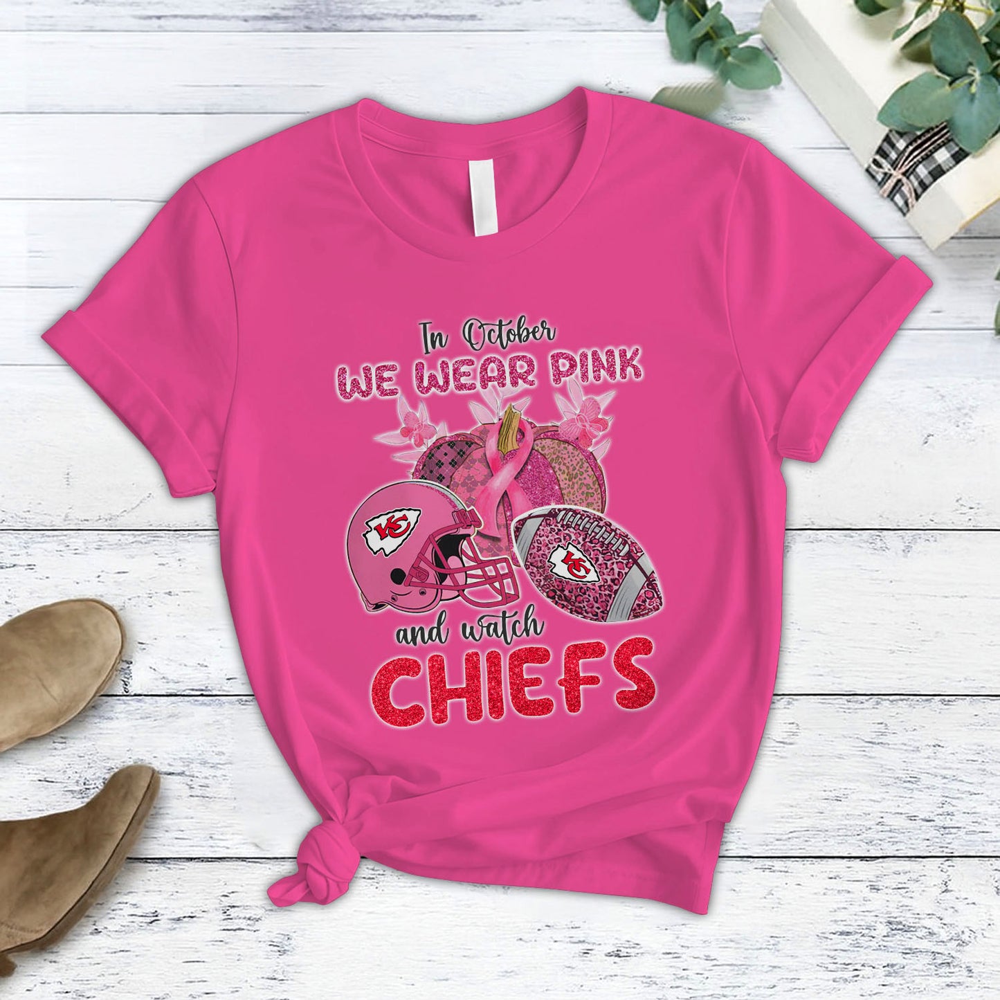 In October We Wear Pink And Watch KC NFL Pajamas Set DatND DVT